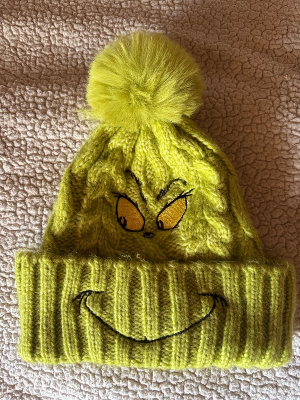American Eagle Green Grinch Pom Beanie Hat
